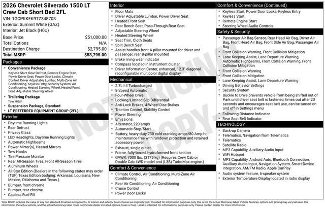 2026 Chevrolet Silverado 1500 LT (2FL)