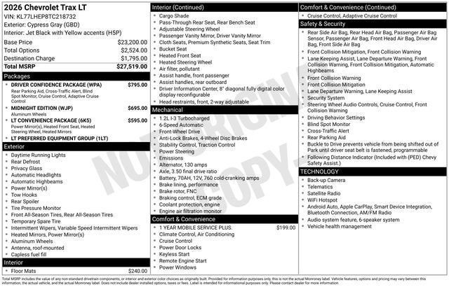 2026 Chevrolet Trax LT