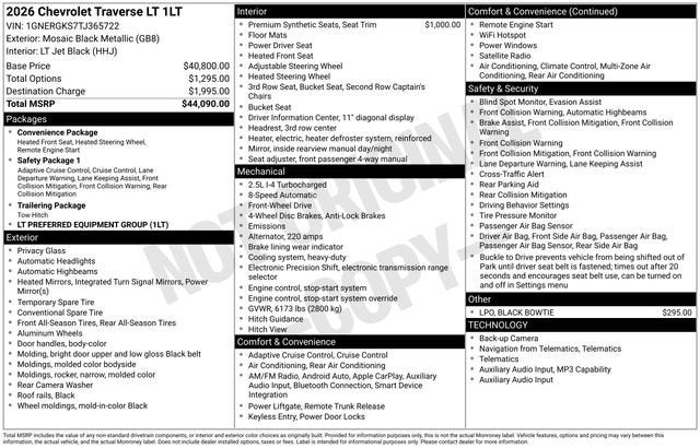 2026 Chevrolet Traverse LT