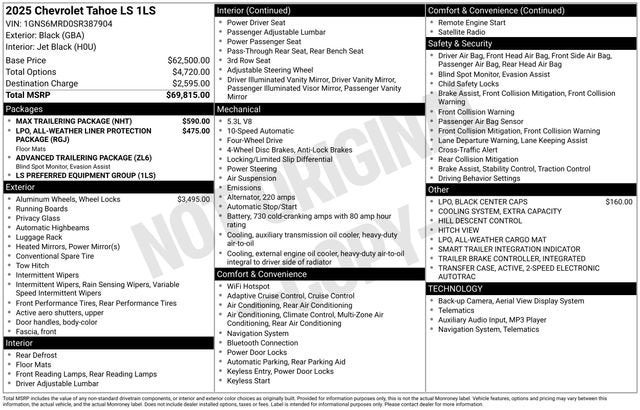 2025 Chevrolet Tahoe LS