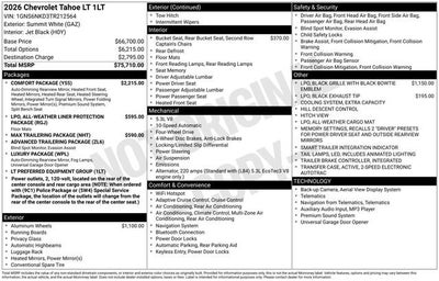 2026 Chevrolet Tahoe LT