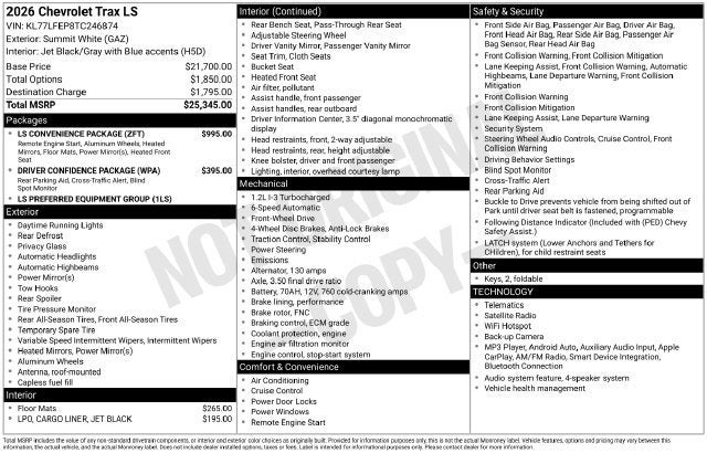 2026 Chevrolet Trax LS