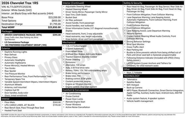 2026 Chevrolet Trax 1RS