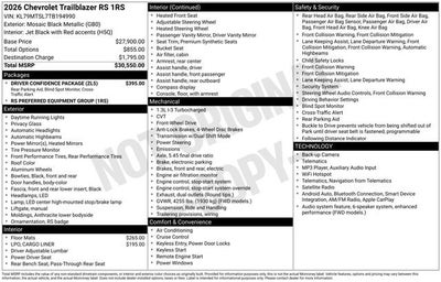2026 Chevrolet Trailblazer RS