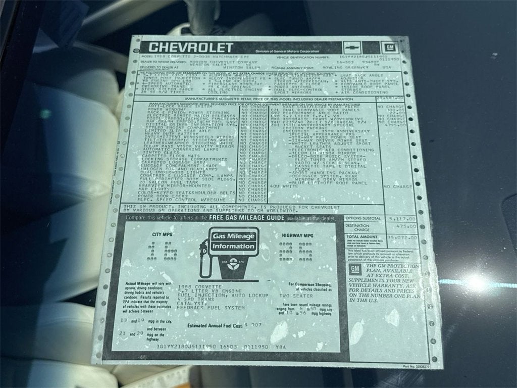 1988 Chevrolet Corvette NA