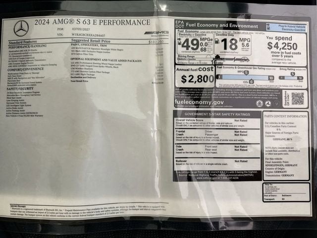 2024 Mercedes-Benz S-Class AMG® S 63 E